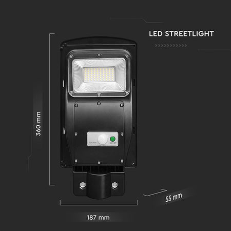 Corp iluminat stradal solar 6W, 6400K, reincarcare rapidă V-Tac SKU-95532