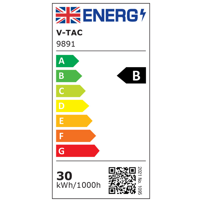 Reflector LED SMD 30W 185lm/W 6500K IP65 Samsung negru V-Tac SKU-9891