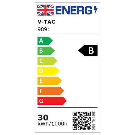 Reflector LED SMD 30W 185lm/W 6500K IP65 Samsung negru V-Tac SKU-9891