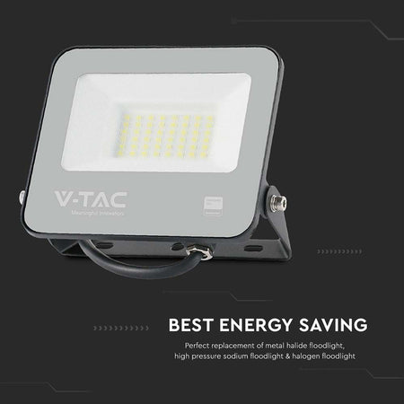 Reflector LED SMD 30W 185lm/W 6500K IP65 Samsung negru V-Tac SKU-9891
