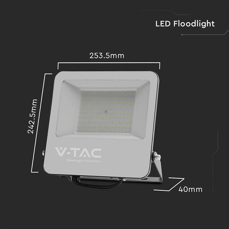 Reflector LED SMD 100W 185lm/W 6500K IP65 cip Samsung negru/gri V-Tac SKU-9895