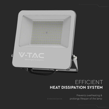 Reflector LED SMD 100W 185lm/W 6500K IP65 cip Samsung negru/gri V-Tac SKU-9895