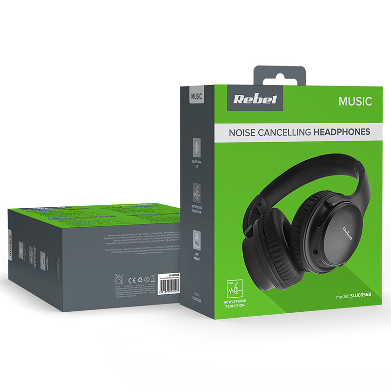 Căști audio Bluetooth 5.4 ANC cu microfon, 40 mm, Rebel SLU0056B