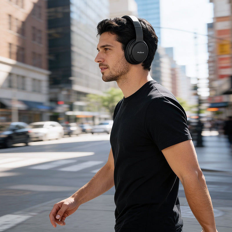 Căști audio Bluetooth 5.4 ANC cu microfon, 40 mm, Rebel SLU0056B