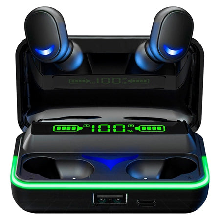 Căști Bluetooth 5.0 cu microfon și afișaj LED, autonomie extinsă - Rebel SLU0062
