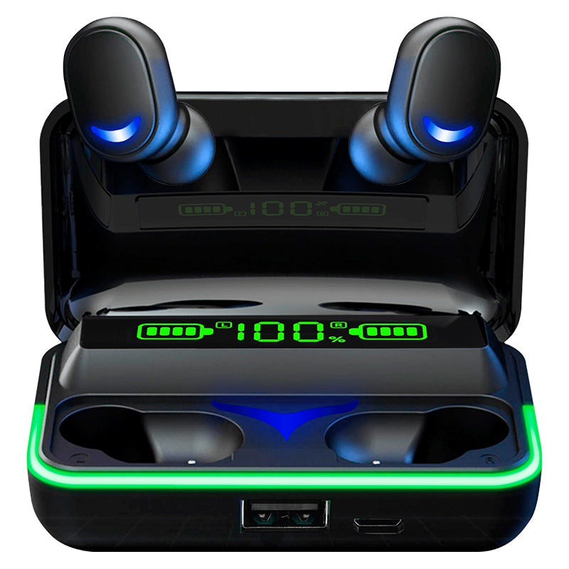 Căști Bluetooth 5.0 cu microfon și afișaj LED, autonomie extinsă - Rebel SLU0062