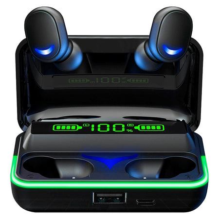 Căști Bluetooth 5.0 cu microfon și afișaj LED, autonomie extinsă - Rebel SLU0062
