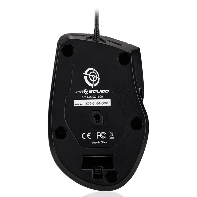 Mouse gaming 6000 DPI, iluminare LED, greutate ajustabilă SQ1600