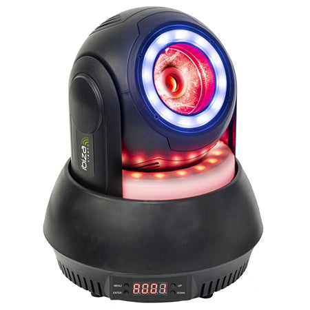 Moving head RGBW 4 în 1 40W cu inele iluminate Ibiza Light STAR-BEAM-BL