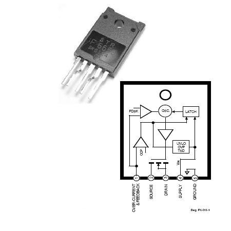 Regulator sursă tensiune flyback SKN 650V 58W STRF6653