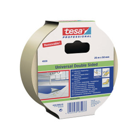 Bandă dubluadezivă montare universală 50 mm × 25 m pentru pardoseli TESA T-04939-03