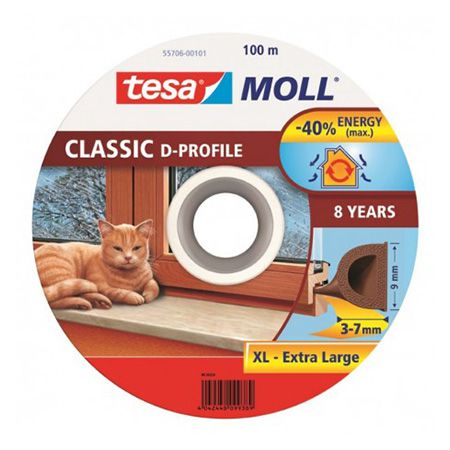 Profil etanșare tip D TESA din cauciuc, 9 mm × 100 m
