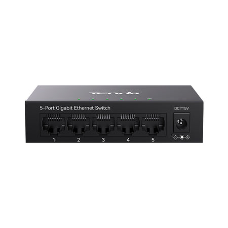 Switch metalic 5 porturi Gigabit 10/100/1000 Mbps, design compact, Tenda T-TEG1005M