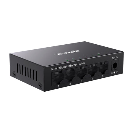 Switch metalic 5 porturi Gigabit 10/100/1000 Mbps, design compact, Tenda T-TEG1005M