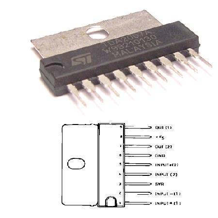 Amplificator audio stereo 2 × 7 W TDA2007A