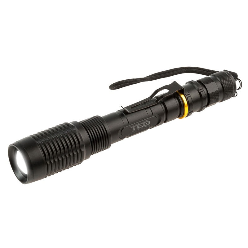 Lanternă LED de 10 W cu zoom, carcasă din aluminiu și 2 acumulatori 18650 Ted Electric TED-FL326