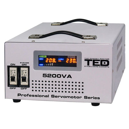 Stabilizator de tensiune automat cu servomotor 5200 VA / 3000 W cu ieșire 220 V Ted Electric TED-SVC5000