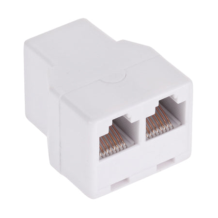 Adaptor 8P8C mamă la 2 x 8P8C mamă alb TEL0022-2