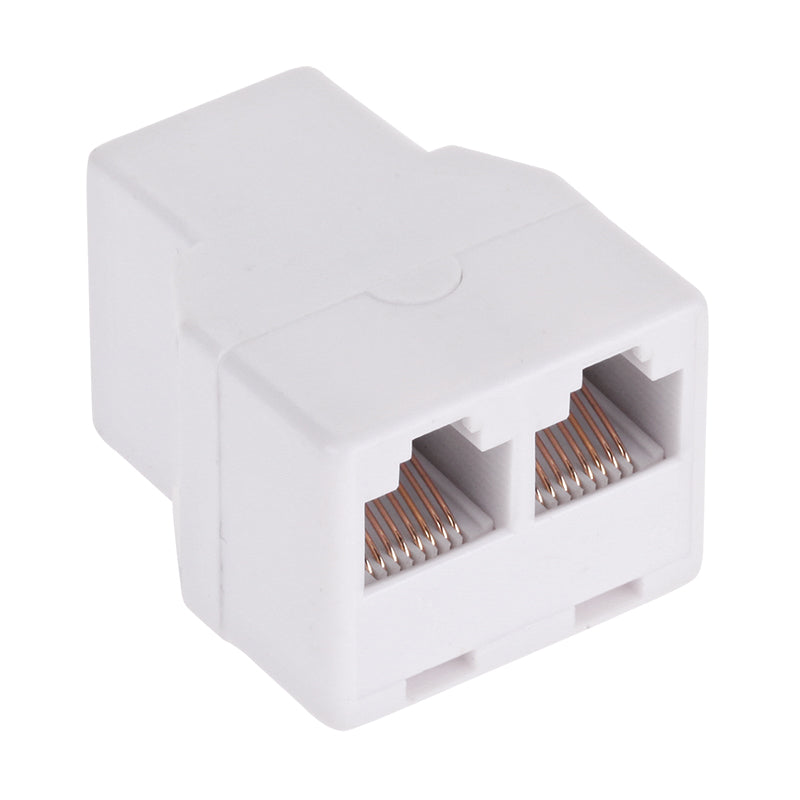 Adaptor 8P8C mamă la 2 x 8P8C mamă alb TEL0022-2
