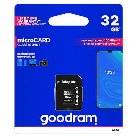 Card microSD 32GB Clasa 10 UHS-I cu adaptor Goodram TGD-M1AA0320R