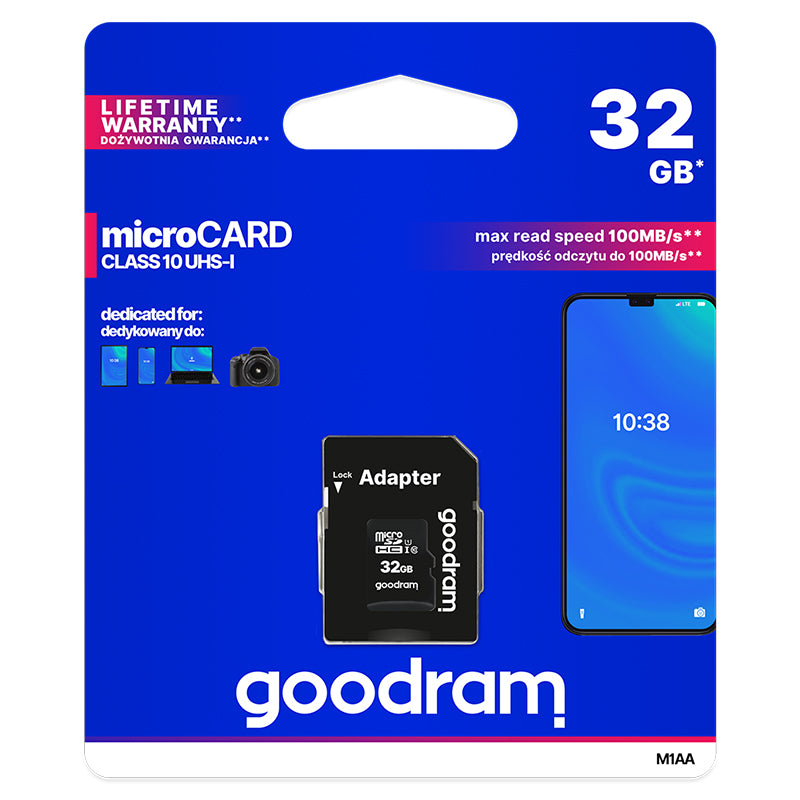 Card microSD 32GB Clasa 10 UHS-I cu adaptor Goodram TGD-M1AA0320R