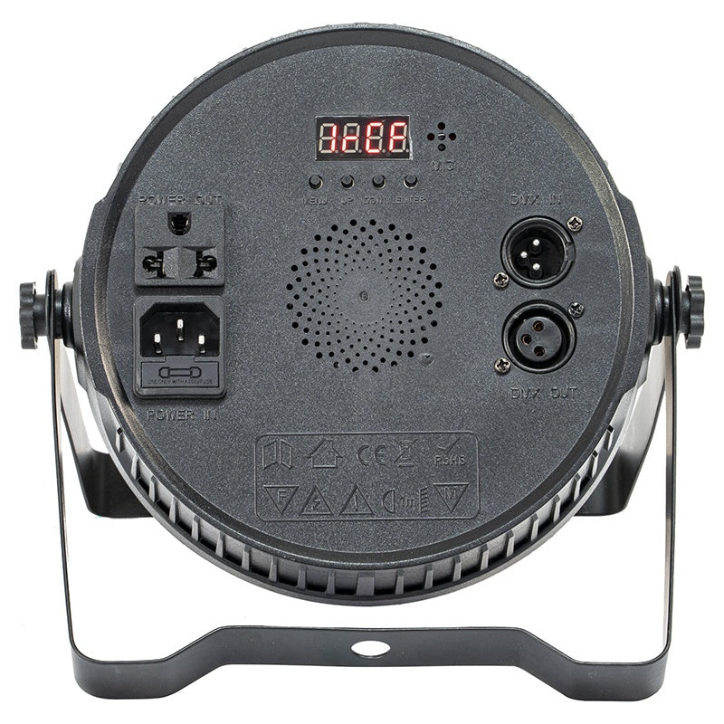 Proiector PAR LED RGB 18 × 1 W, DMX, telecomandă, Ibiza Light THINPAR-18X1W