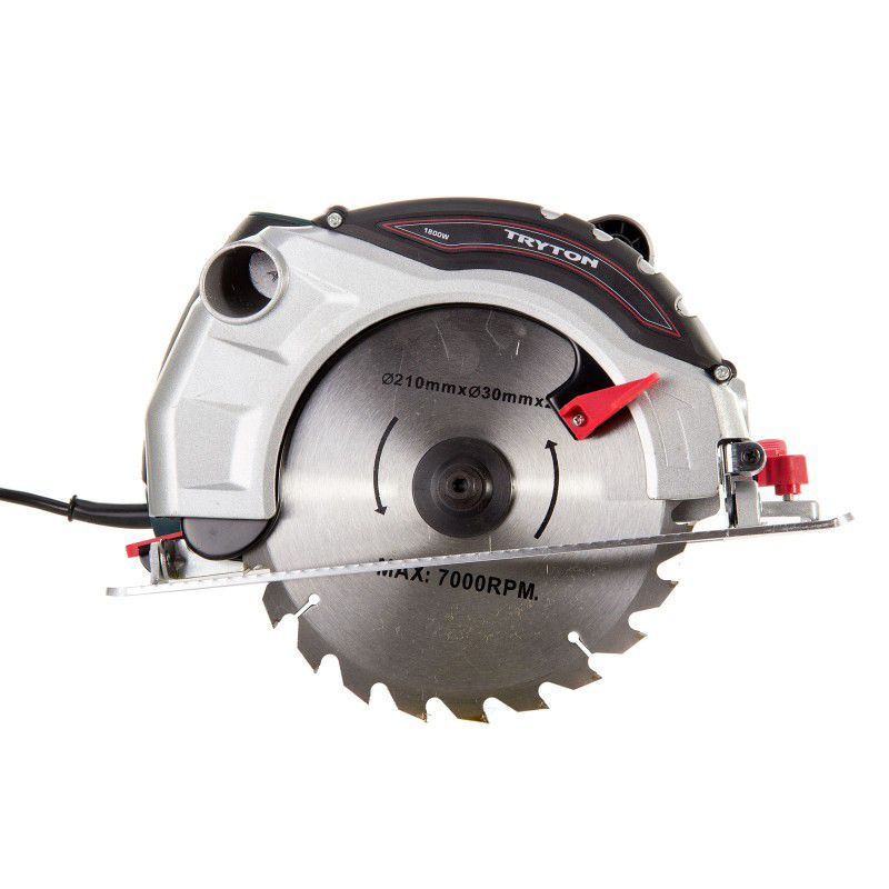 Fierăstrău circular manual 210 mm 1800 W, aluminiu și accesorii TRYTON THP1800