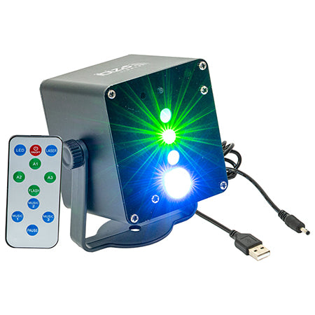 Mini laser 160 mW cu efect LED RGB 3 W, portabil, Ibiza Light TINYLED-LASRG
