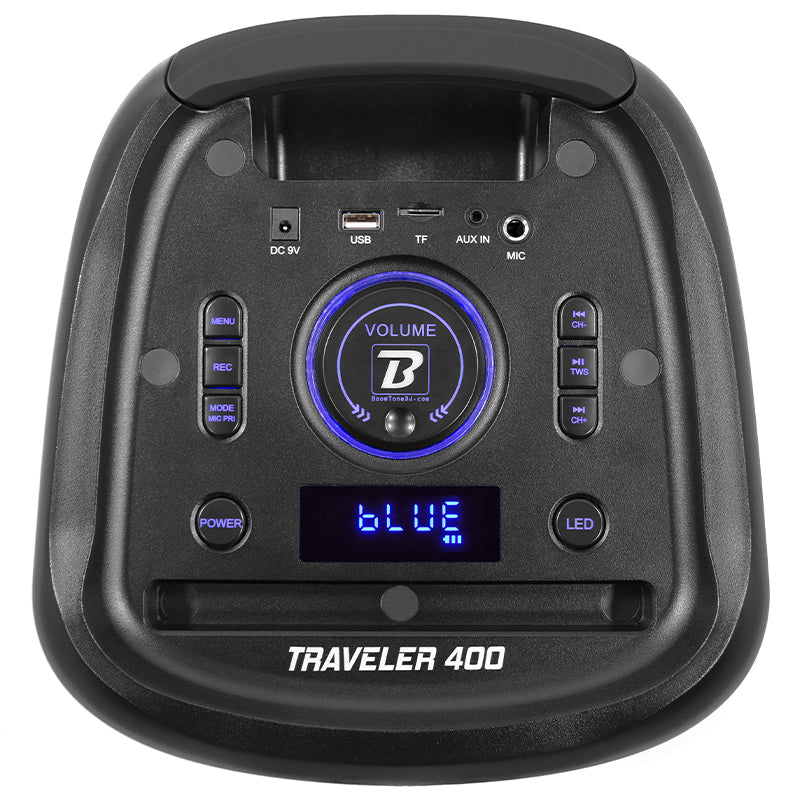 Boxă portabilă 2×8''/20 cm, Bluetooth, USB/SD, 400 W, BoomTone DJ TRAVELER400