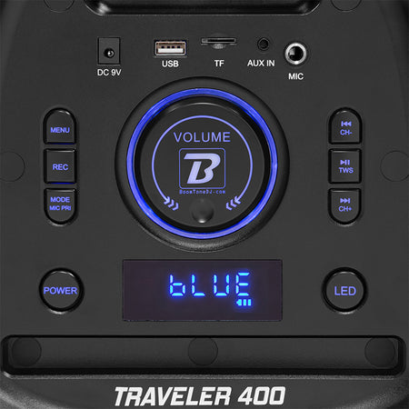 Boxă portabilă 2×8''/20 cm, Bluetooth, USB/SD, 400 W, BoomTone DJ TRAVELER400