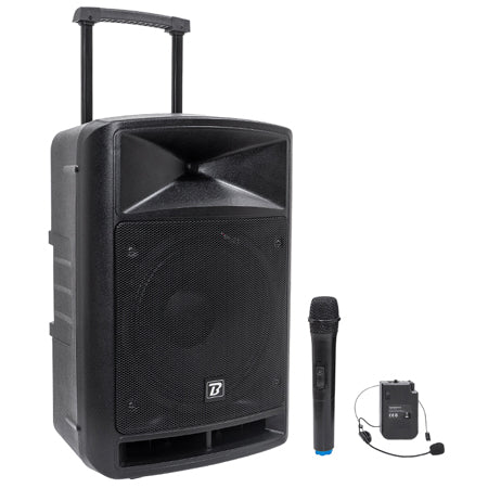Boxă portabilă 12''/30 cm, 250 W, Bluetooth, USB, FM, 2 microfoane VHF BoomTone DJ TRAVELSOUND12
