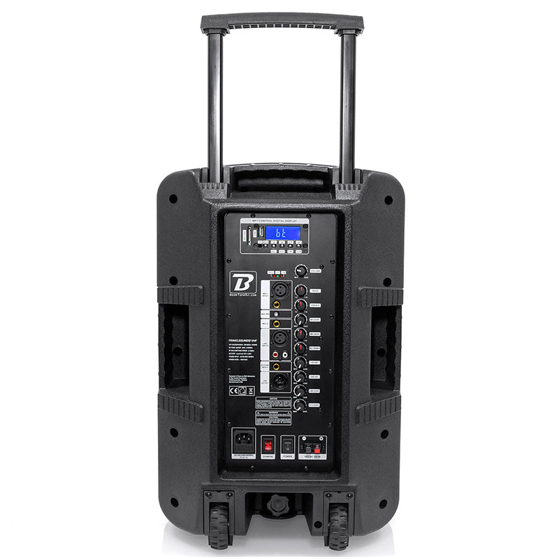 Boxă portabilă 12''/30 cm, 250 W, Bluetooth, USB, FM, 2 microfoane VHF BoomTone DJ TRAVELSOUND12