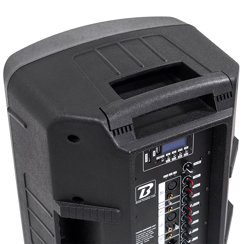 Boxă portabilă 12''/30 cm, 250 W, Bluetooth, USB, FM, 2 microfoane VHF BoomTone DJ TRAVELSOUND12