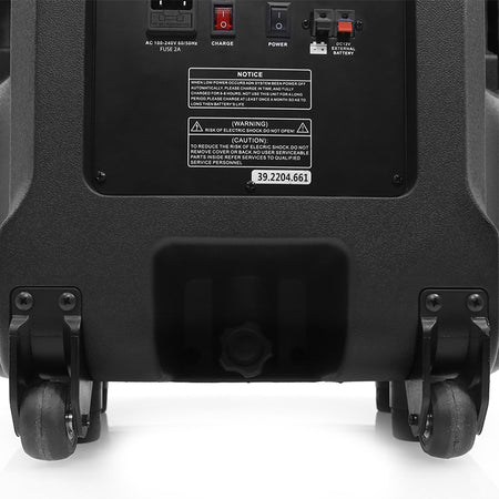 Boxa Portabila 15''/38cm + Tweeter 350w Bt/usb/fm/sd + 2mic Vhf