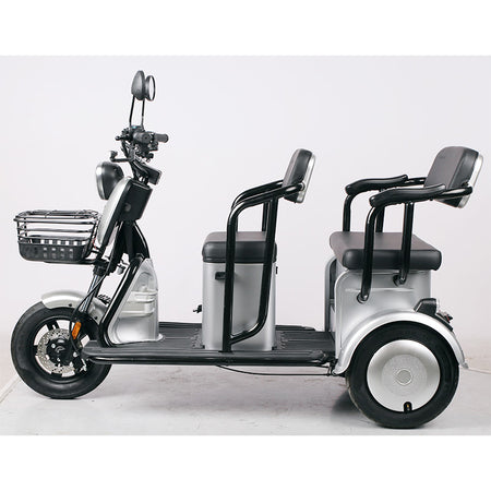 Triciclu electric două locuri RPX-TRI 1000W cu baterie 60V 20AH și opțiune portbagaj extensibil