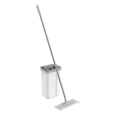 Set mop plat cu găleată cu 2 cuve de 5,7 l și mâner de 124 cm Teesa TSA0045