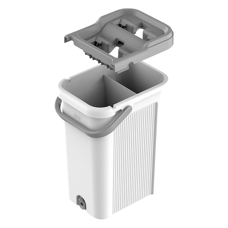 Set mop cu găleată cu 2 cuve de 7,5 l cu mop din microfibră Teesa TSA0046
