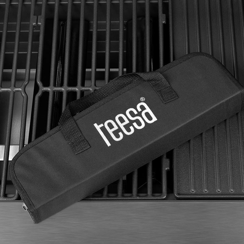 Set ustensile pentru grătar tip grill, 3 piese, oțel inoxidabil, etui inclus TEESA TSA0110