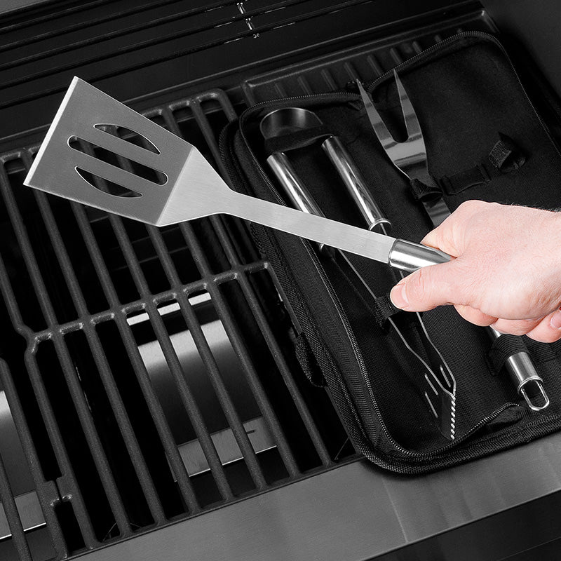Set ustensile pentru grătar tip grill, 3 piese, oțel inoxidabil, etui inclus TEESA TSA0110