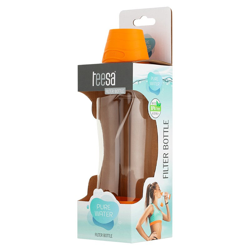 Sticlă cu filtru din cărbune activ de 550 ml portocalie Teesa TSA0120-O