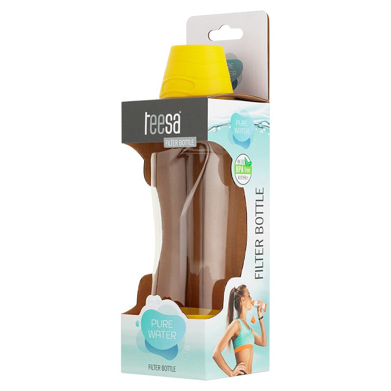 Sticlă cu filtru din cărbune activ de 550 ml galbenă Teesa TSA0120-Y