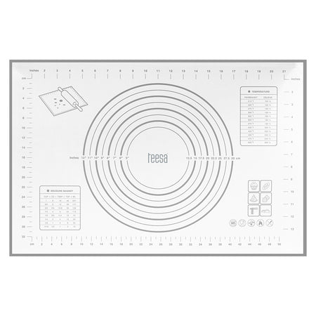 Set placă de frământat din silicon cu sucitor și limitatoare de grosime Teesa TSA0174