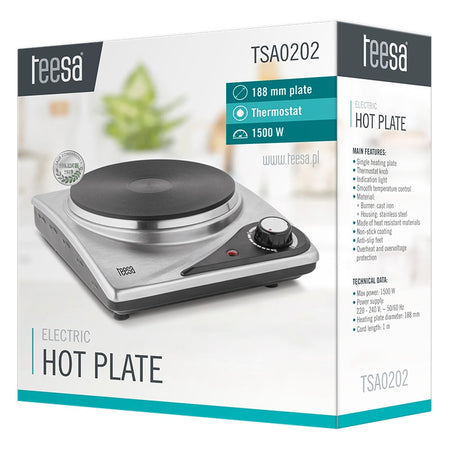Plită electrică 1500 W cu termostat și plită fontă Teesa TSA0202