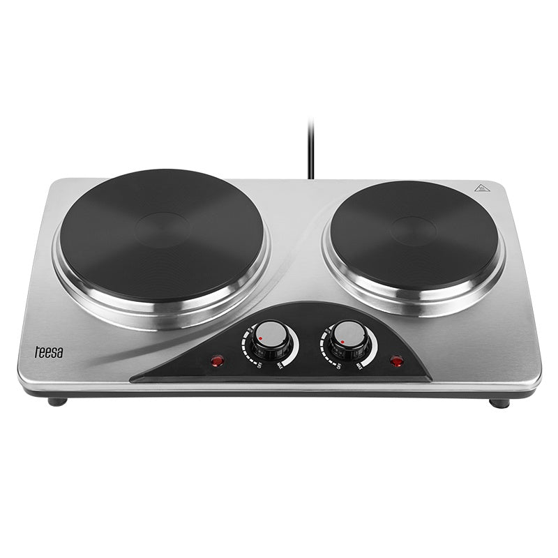 Plită electrică dublă de 2500 W cu plăci din fontă de 188 mm și 155 mm Teesa TSA0203