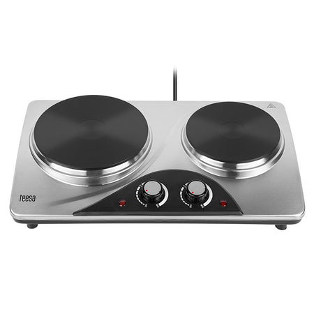 Plită electrică dublă de 2500 W cu plăci din fontă de 188 mm și 155 mm Teesa TSA0203