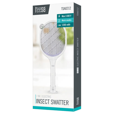Paletă electrică anti-insecte 2 în 1 reîncărcabilă cu lumină UV Teesa TSA0212