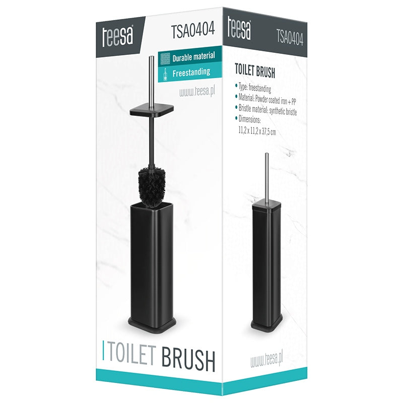 Perie WC metal acoperit pulbere, negru mat, Teesa TSA0404