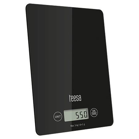 Cântar bucătărie sticlă negru Teesa TSA0804-B
