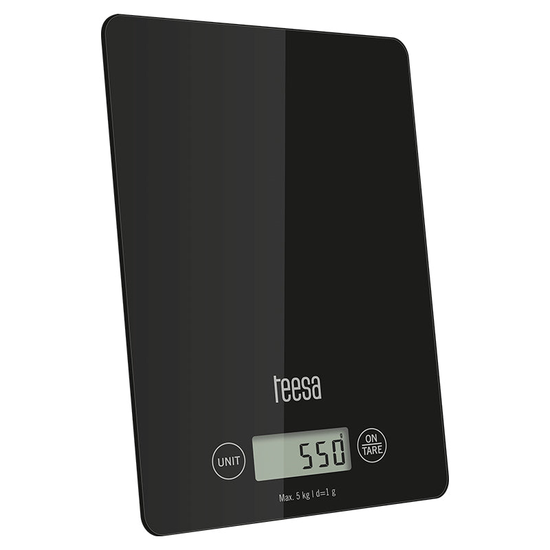 Cântar bucătărie sticlă negru Teesa TSA0804-B