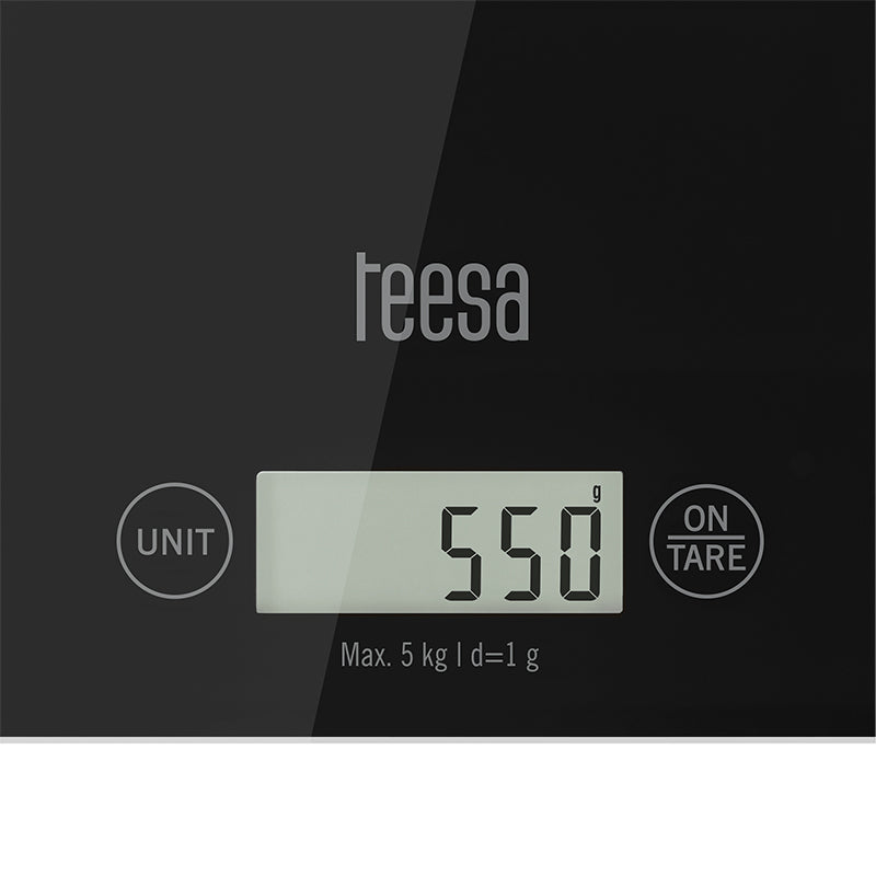 Cântar bucătărie sticlă negru Teesa TSA0804-B